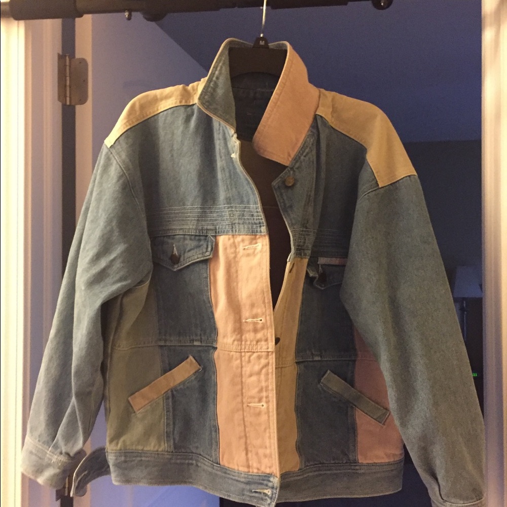 Vintage Colorblock Denim Jacket